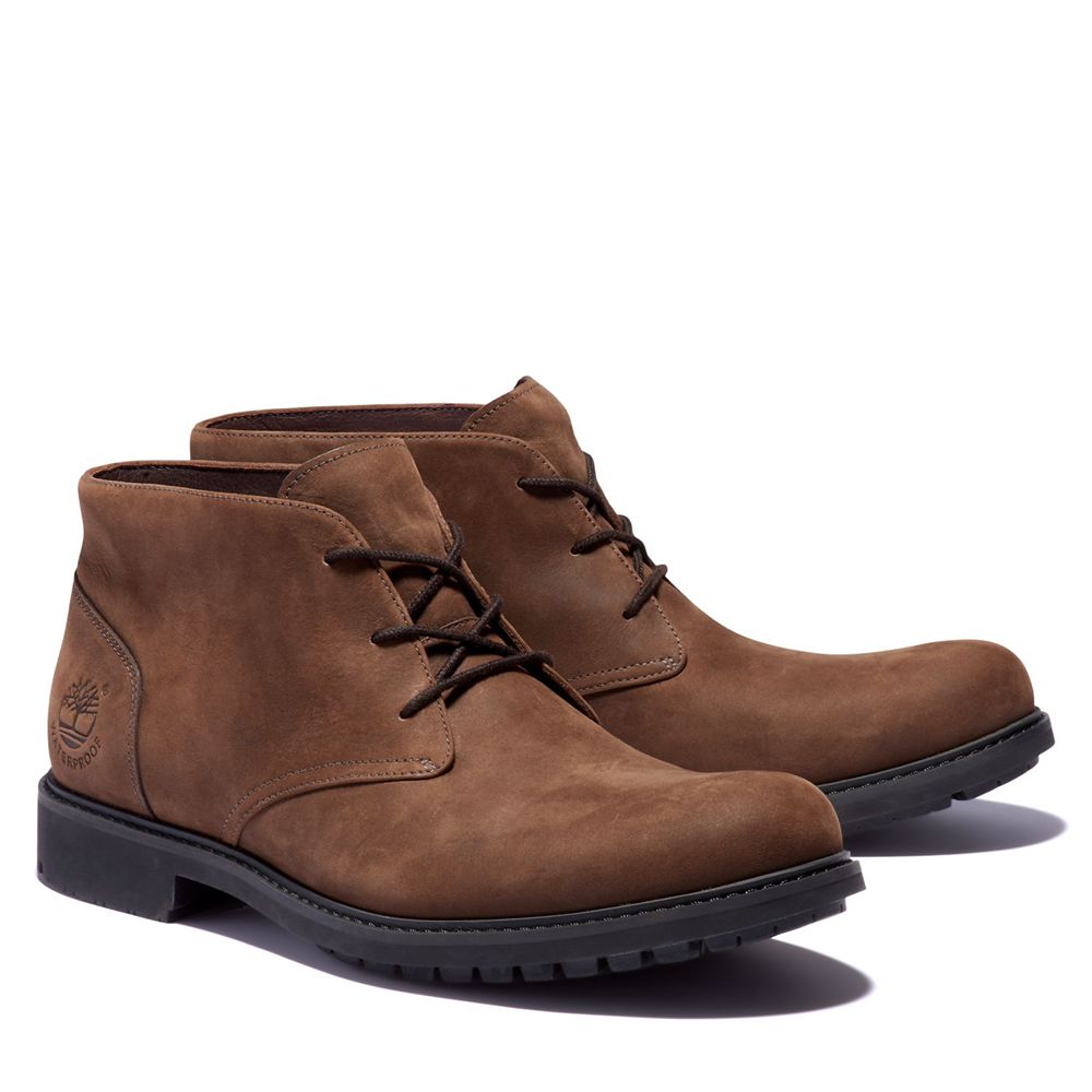 Timberland Chukka Μποτακια Ανδρικα Καφε - Stormbuck Waterproof - Greece 1659370-LE